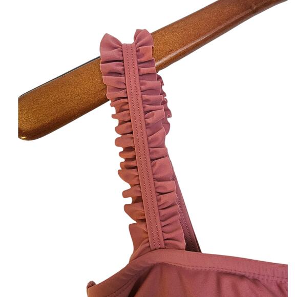 Kona Sol Pink One Piece Swimsuit with Ruffles - Picture 5 of 8